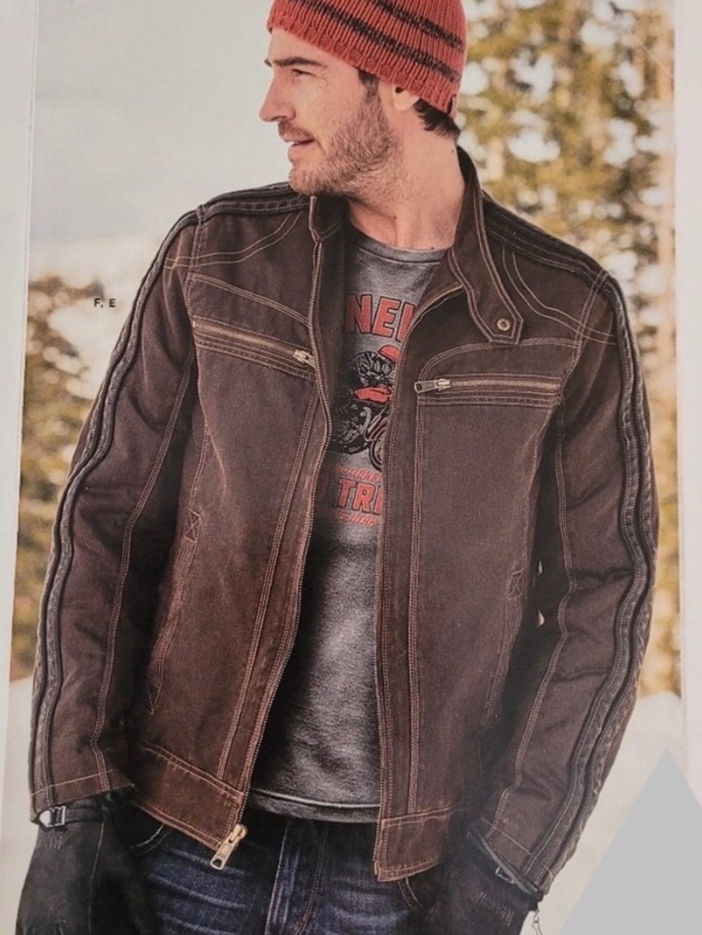 Sundance | Waxed Cotton Canvas Moto  Bomber Jacket, Sz L ♥ EUC!